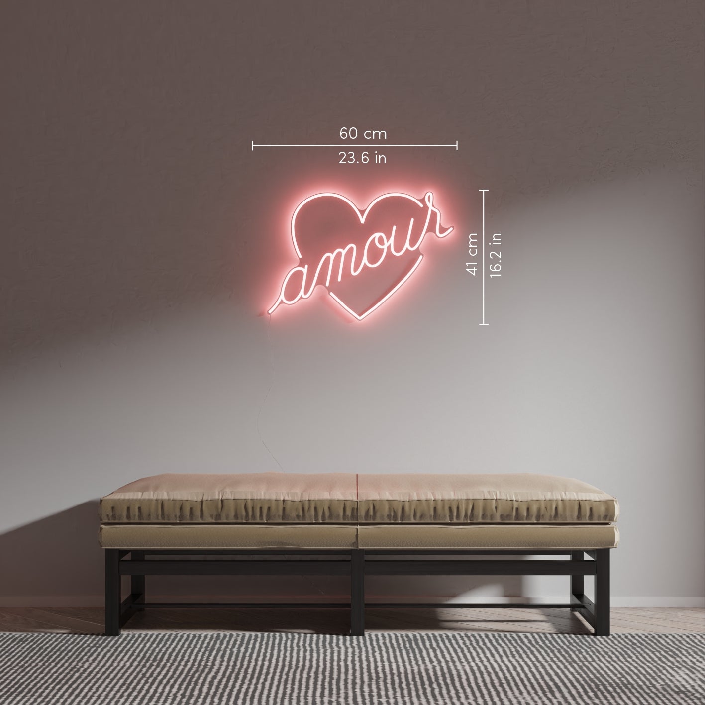 Amour by Jean André, Zeichen aus Neon-LEDs